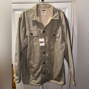 NWT Men’s Levi’s Tan Fleece Lined Shacket Size L